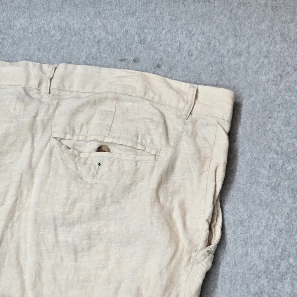 Club Room Men Pants 36W 34L Beige Linen Dress Coastal Beach 32